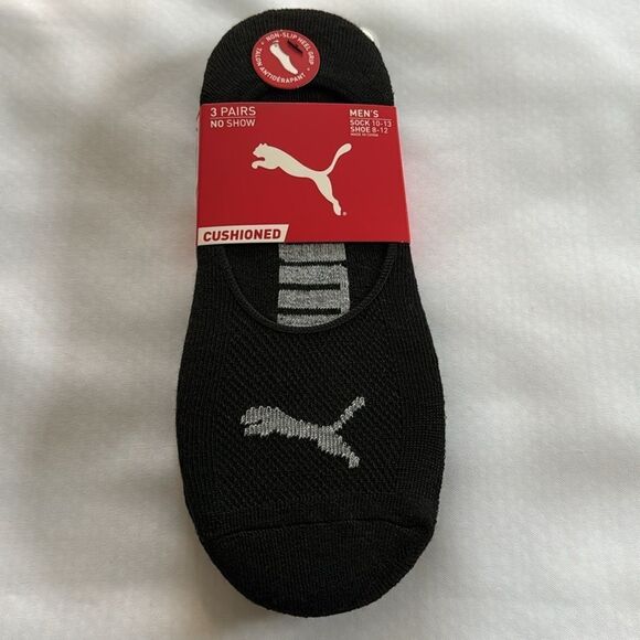 Puma Other - Puma Socks Mens Black 3 Pack Ped No Show